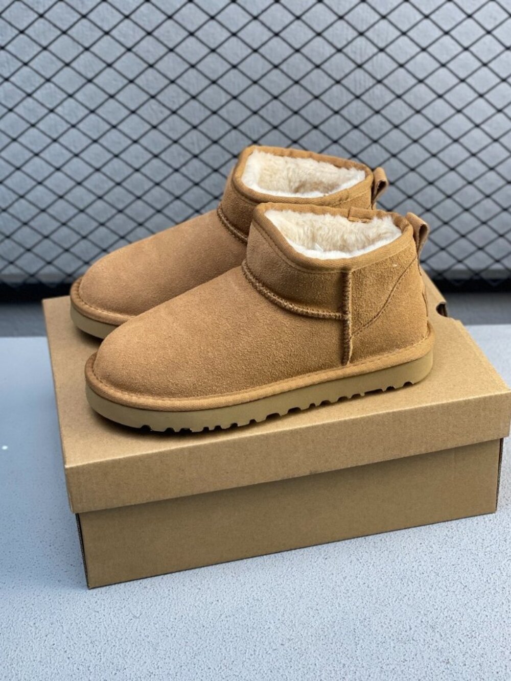 UGG Chestnut Mini Ankle Boots with Cozy Lining – Brand New